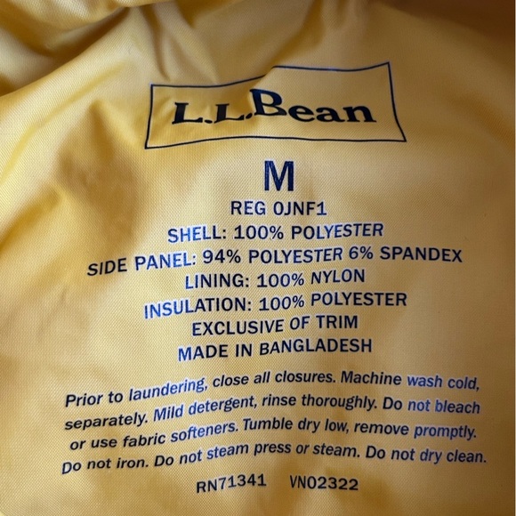 L.L Bean Yellow Quilted Packable Jacket Women’s Sz M - Picture 4 of 6